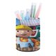 thumbnail image 1 of Bob el Constructor-theme Cylinder Pen Holder Pencil Organizer with Flannel Lining PVC Leather Material Cardboard Base for study work 10*8CM, 1 of 6