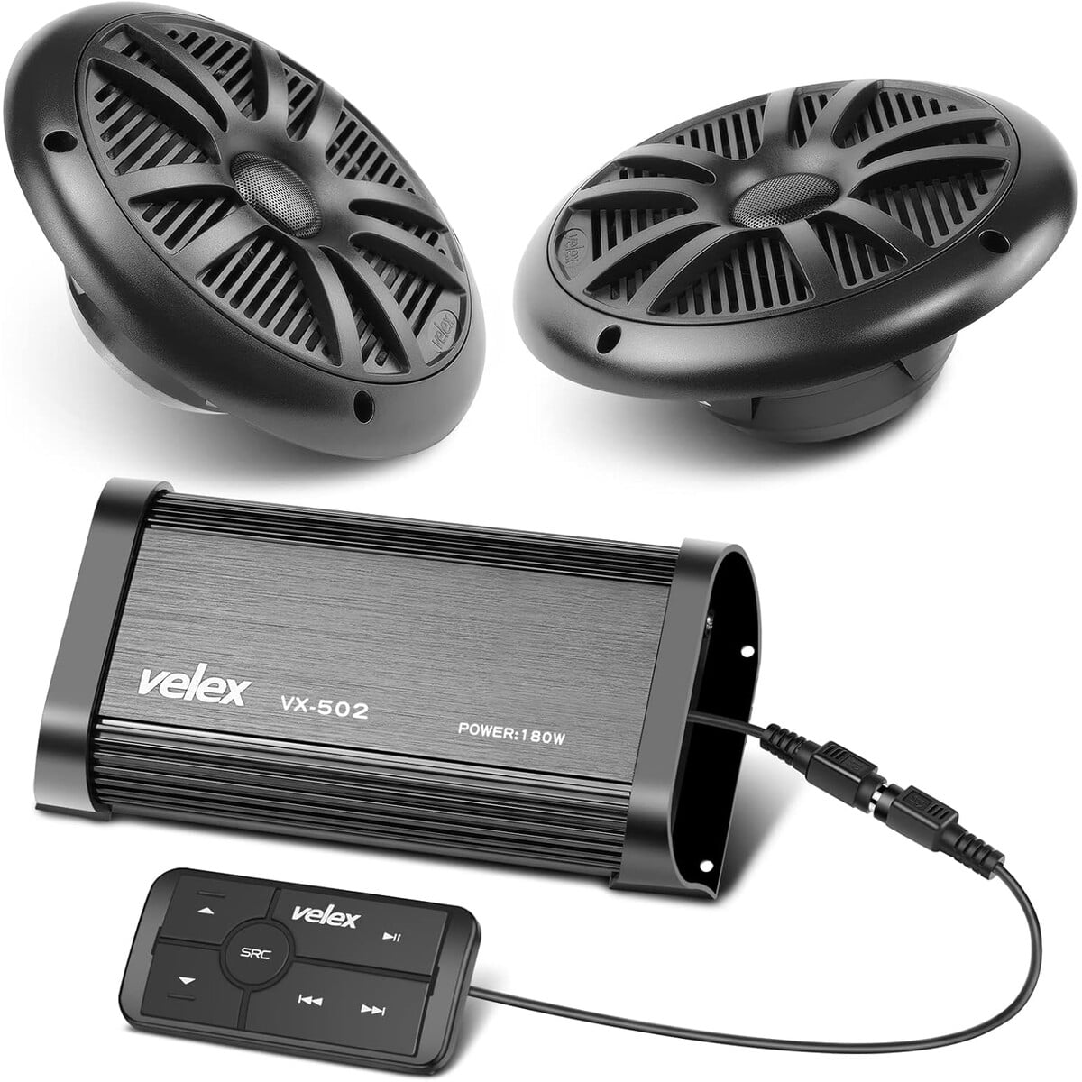 Amplificador Bluetooth Marino Velex Vx502 180w Parlantes 6.5