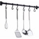 thumbnail image 1 of Barra de pared para utensilios de cocina de 40 cm con 6 ganchos extraíbles, soporte de pared para utensilios de cocina (negro), 1 of 5