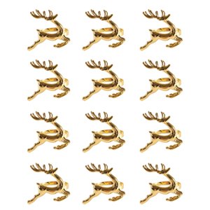 Bothyi - 12X Anillos Para Servilletas De Alce Para Cenas Para Reuniones Familiares De Acción De Gracias Dorados