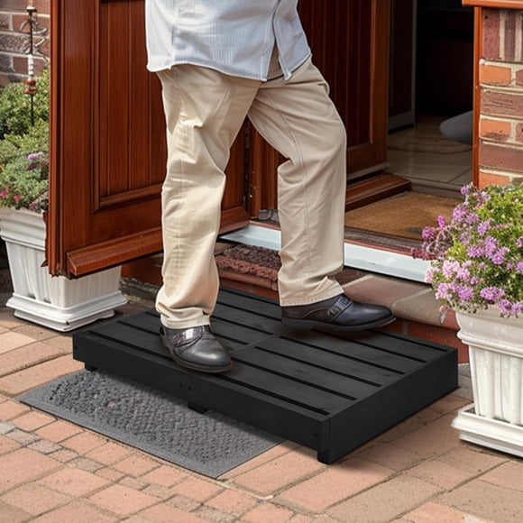 Taburete de escalón koretech 41 cm negro, capacidad 203 kg