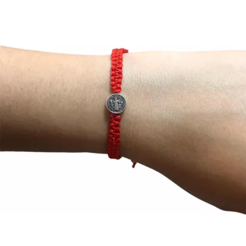 Genérico - Pulsera Brazalete Hilo Rojo San Benito Gratitud