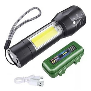 Citotools - Mini Linterna Led De Mano Recargable Usb Gancho 525 Con Zoom Color De La Linterna Verde Color De La Luz Blanco