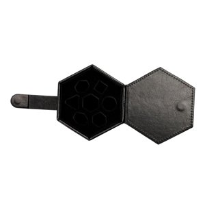 Magideal - Estuche De Almacenamiento De Dados, Fácil De Llevar, Caja De Dados Hexagonal Multifuncional, Caja De Soporte Para Dados Para Viaje, Juego De Dados Par Negro