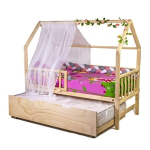 Mpa Decohogar - Cama Para Niños, Base Cama Nido Casita Bv - 1,5 Plaza