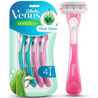 Máquina De Afeitar Mujer Gillette Sensitive Con Aloe 4 Un Venus