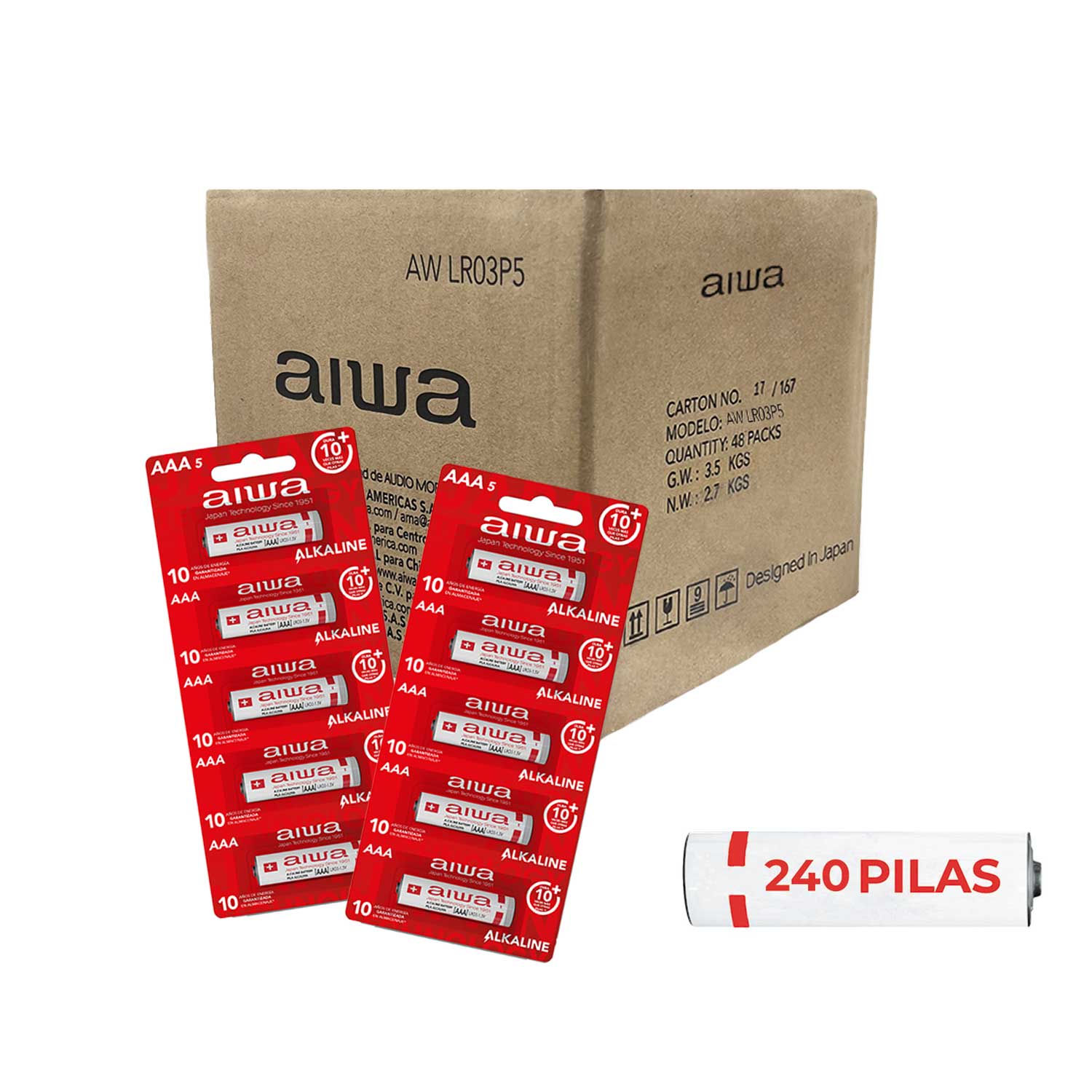 Aiwa - Pila Alcalina Aaa Pack X240 Unidades Lr6P5