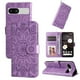 thumbnail image 3 of Funda tipo cartera FOXDOCK para Google Pixel 7A , diseño girasol en relieve, cuero PU, cierre magnético, soporte y tarjetero, 3 of 5