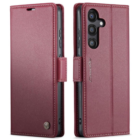 CaseMe tipo cartera Samsung Galaxy S24 FE con cierre magnético, RFID, tarjetero, soporte, carga inalámbrica