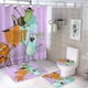 thumbnail image 1 of Kiff-theme 4-Piece Shower Curtain Set with Rugs, Waterproof Bathroom Decor Set Includes Bath Mat, U-Shaped Rug, Toilet Lid Cover and Curtain with Hooks, 1 of 6