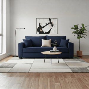 Construmuebles - Sofa Aurelia 3 Cuerpos Tela Azul
