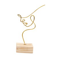 Magideal - Escultura Abstracto, Figurita De Línea Geométrica, Adorno Artesanal De Alambre De Metal Para Sala De , De Navidad, Decoración Cole 125X7X195Cm