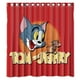 thumbnail image 1 of Cortina de ducha de Tom y Jerry, gato y ratón, juego de cortina de baño con ganchos, tamaño 66 x 72 pulgadas, 1 of 3