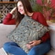 thumbnail image 2 of Cojín decorativo Plutus Brands Blue Plutus Flower Velvet Paisley, 2 of 9