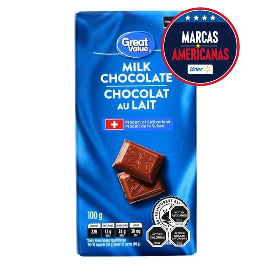 Chocolate De Leche 100 g Great Value