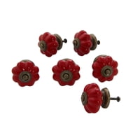 Pomo Para Festonear De Cerámica Dritz Home 47056A, Rojo (6 Piezas)