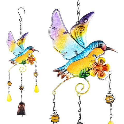 Genérico - Colgante Jardín Colibrí Vidrio Y Cobre