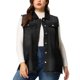 thumbnail image 1 of Chaleco de Jean sin mangas con dobladillo sin rematar para mujer de talla grande Agnes Orinda 2X Negro, 1 of 7