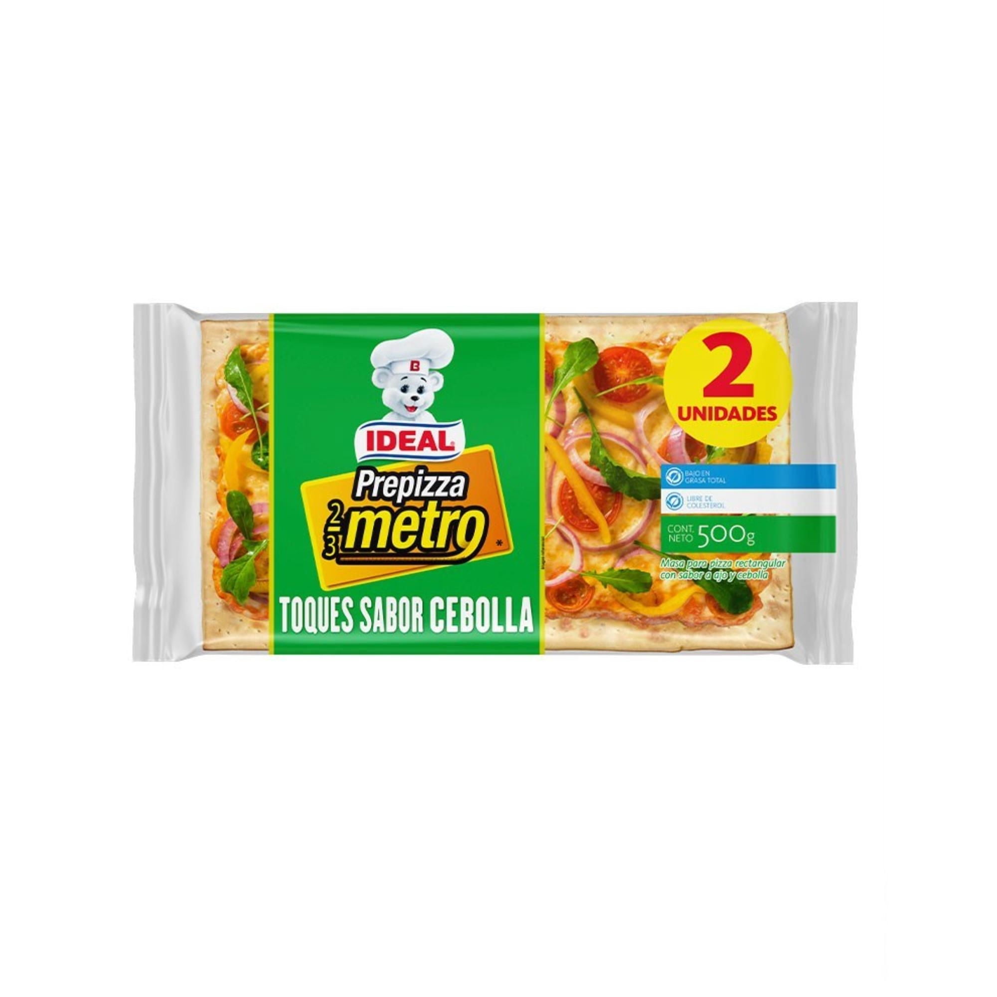 Masa Para Pizza Toques De Cebolla Rectangular 2 Un 500 gr Ideal