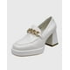 thumbnail image 1 of Zapato para mujer con taco y cadena Blanco, 1 of 4