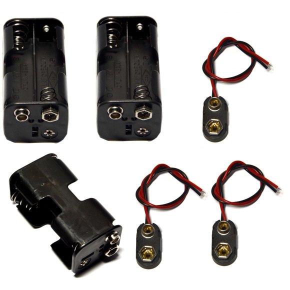 Portabaterías LampVPath 4xAA 6V + Conector de 9V (3 unidades)