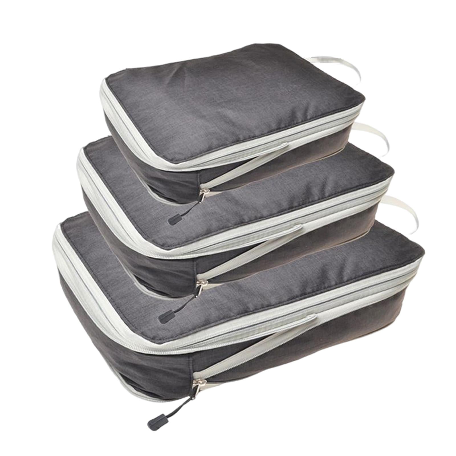 Magideal - 3 Uds Organizador De Equipaje Impermeable, Organizadores De Embalaje De Almacenamiento De Viaje Ligero, Bolsas De Lavandería Bolsas De Compresión Bols Negro
