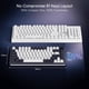 thumbnail image 4 of Teclado Gamer Inalámbrico K673 Pro, 81 Teclas, 75%, Switch Red, Bt, White And Black, 4 of 5