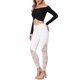 thumbnail image 2 of Estilo de Leggings de Encaje para Mujeres, Cintura Elástica, Ajustados, Transparentes, Pantalones Delgados XL Blanco, 2 of 6