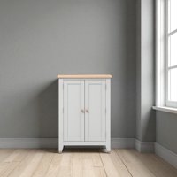 Arca Muebles - Zapatero Vintage De Madera De Pino 78X40X110 Color Gris Cubierta Miel