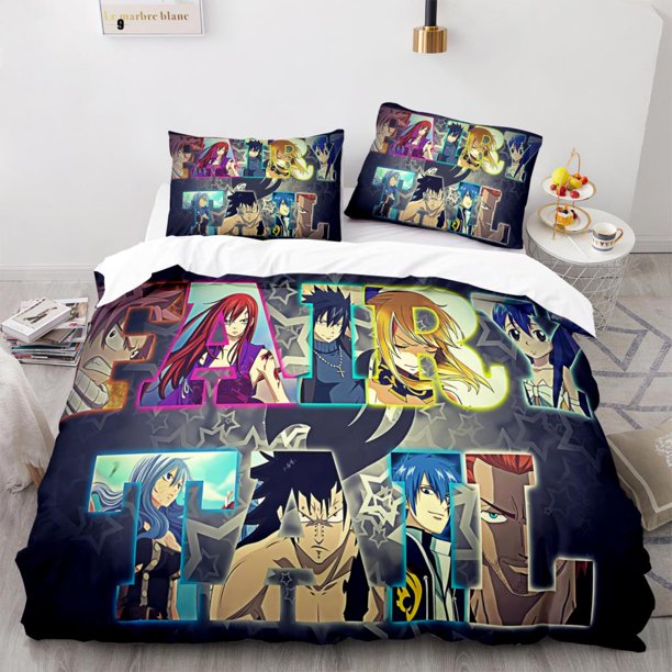 Nwe Fairy Tail Bedding Set Single Twin Full Queen King Size Fairy Tail Bed Set Aldult Kid постельное бельё 3D Bed Sheets