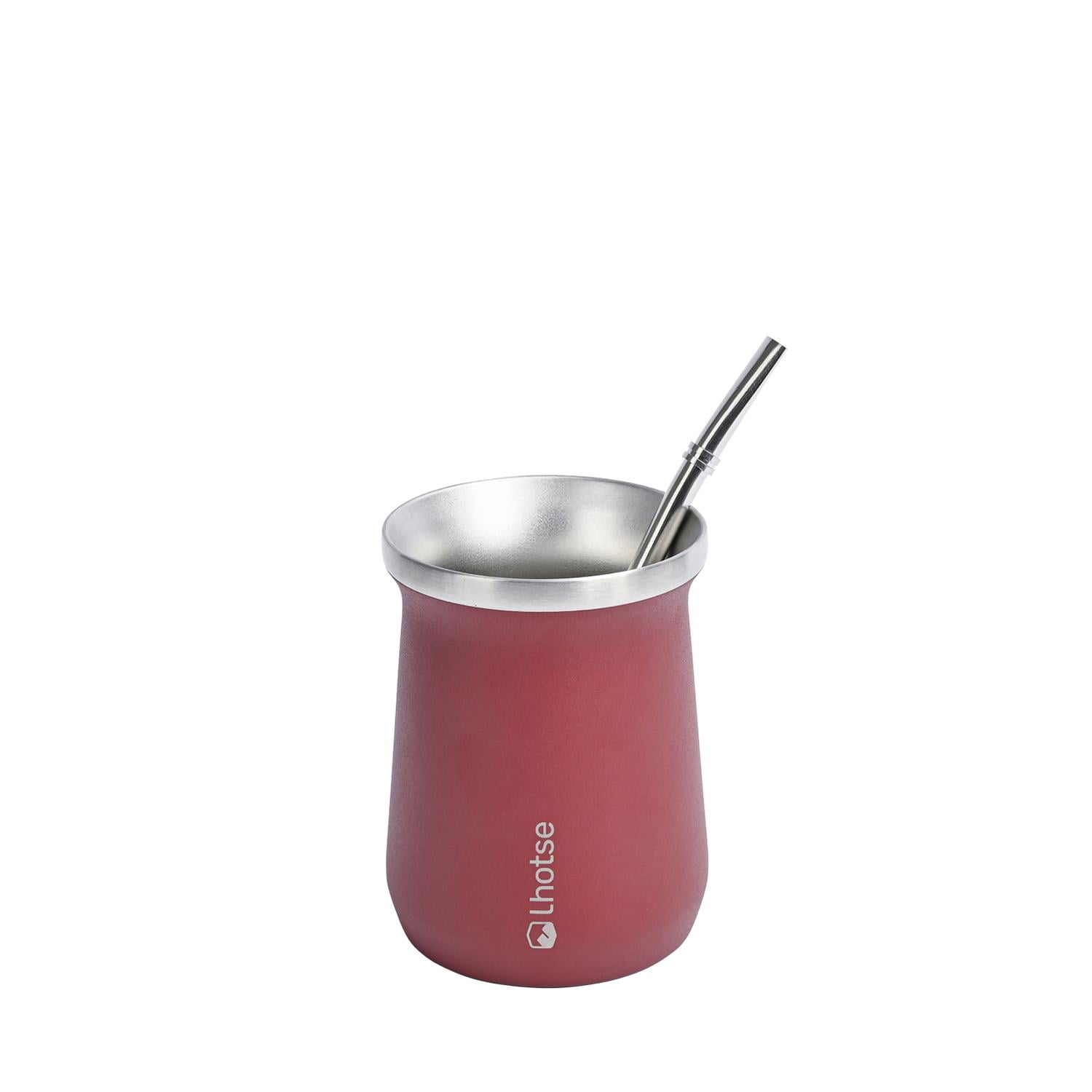 Mate Acero Inoxidable Con Bombilla Lhotse Rojo