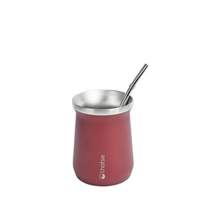 Mate Acero Inoxidable Con Bombilla Lhotse Rojo