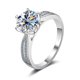 thumbnail image 2 of Anillo de Compromiso de Moissanita de 3 Uds para Mujer Corte Redondo Color D VVS1 Anillos de Diamante de Plata Esterlina 925 Moissanita Aniversario Promesa Anillos de Boda para Mujer con Certificado, 2 of 9