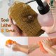 thumbnail image 5 of Esponja de Malla Africana, Exfoliante Corporal Premium Auténtico, Esponja de Baño de Estiramiento Extra Largo para Ducha, Paño Exfoliante Profundo para Piel Suave, 1 Unidad (Verde Bosque), 5 of 7