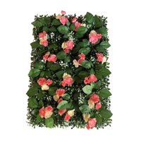 Bothyi - Panel De Pared De Césped Artificial Con Flores, Fiesta Interior, Flor De Pared Artificial, Color Rojo Champán