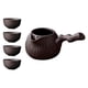 thumbnail image 4 of Tetera De Cerámica Con Juego De Tazas Duradera Con Asa Lateral Para La Cocina Del Hogar Del Hotel Negro, 4 of 5