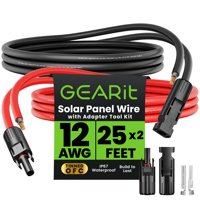 Cable De Extensión Solar Gearit 12 Awg, 25 Pies, Macho A Hembra