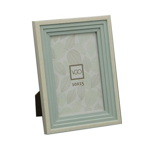 Vgo - Marco Plástico Combinado Con Celeste 10X15 Cm