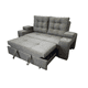 thumbnail image 2 of Sofá Cama Confort Plus 2 Plazas Lino Gris Oscuro Reclinable con Baúl y Cojines, 2 of 4