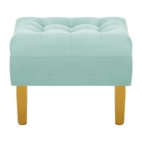 Bodevir - Pouf Wood 1C Felpa 01 Verde Agua