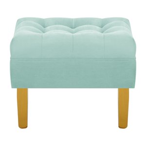 Bodevir - Pouf Wood 1C Felpa 01 Verde Agua