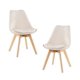 thumbnail image 1 of Pack 2 Sillas De Comedor Tulip Tapizado Terciopelo O Felpa Con Base Madera - Beige, 1 of 3