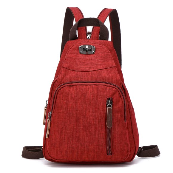 Mochila Bandolera Retro FANDARE de Poliéster Rojo 25 cm