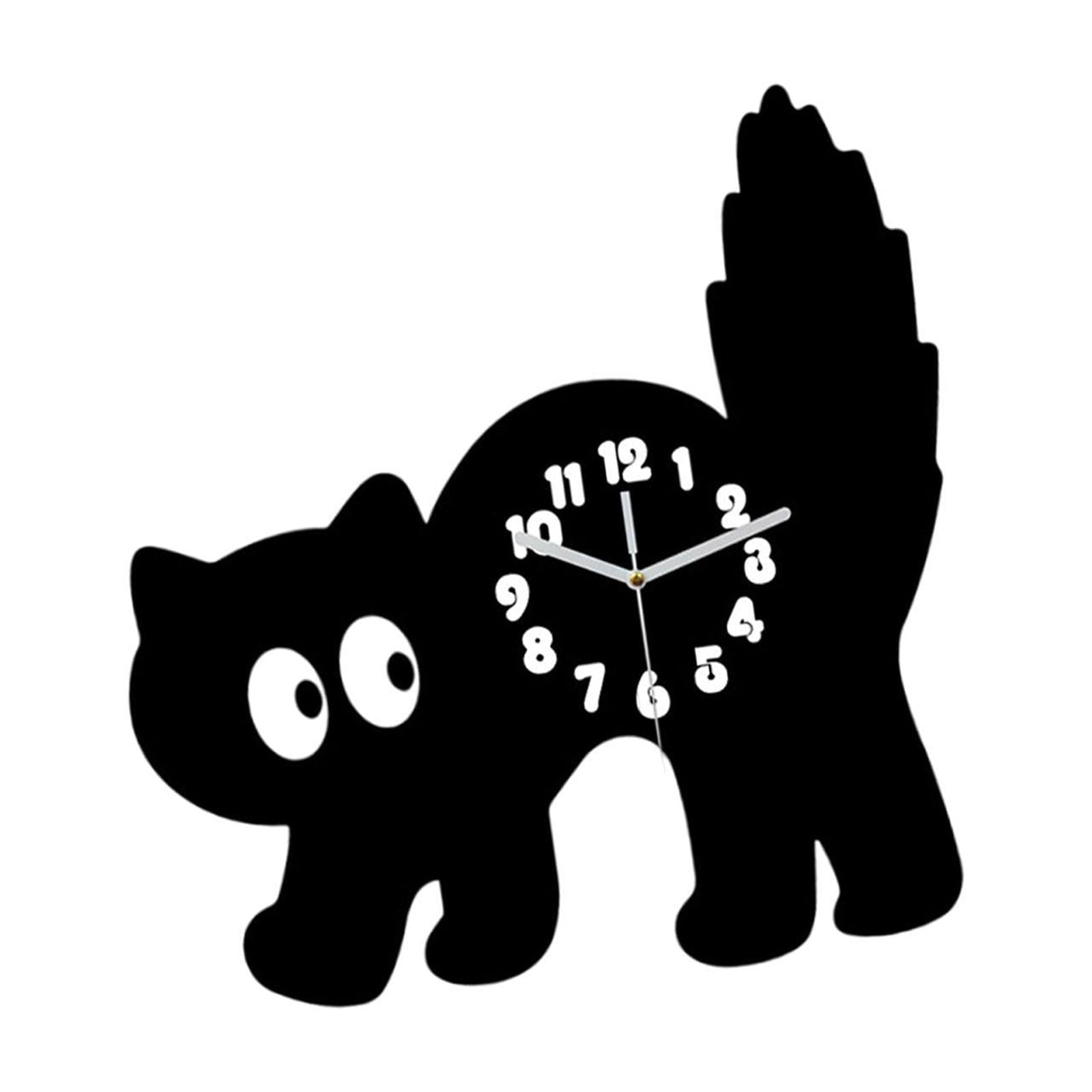 Bothyi - Reloj De Pared Con Forma De Gato, Ligero Y Silencioso, Para Colgar En La Oficina, La Granja, La Cafetería Y El Bar