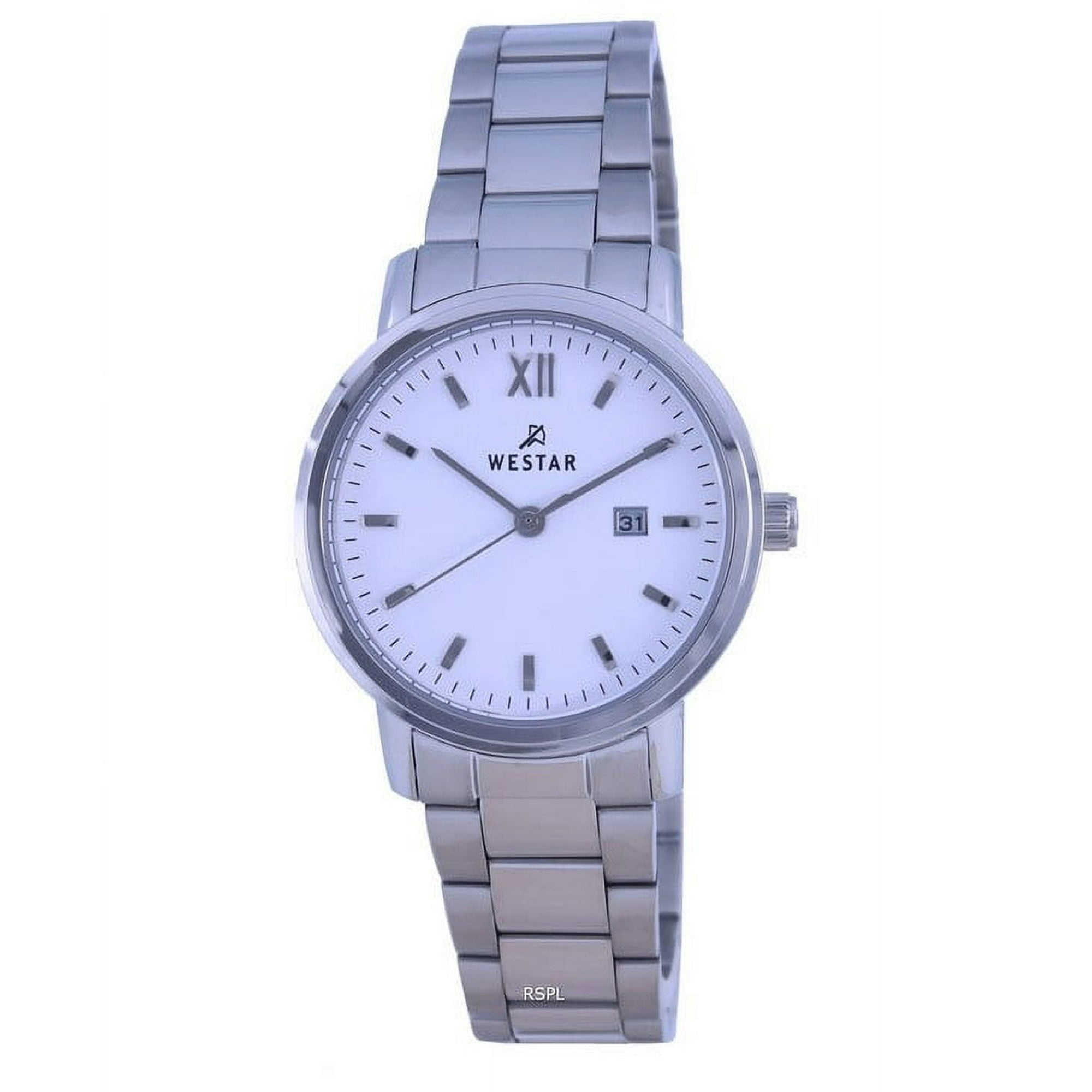 Westar - Reloj 40245stn101 Esfera Blanca Acero Inoxidable Cuarzo Para Mujer, Azul