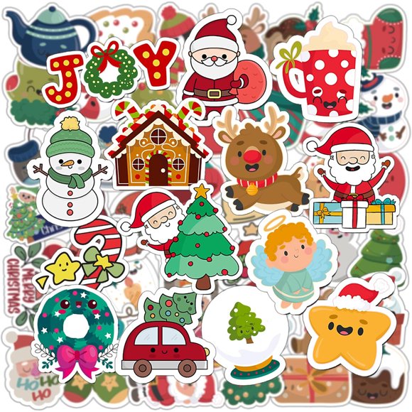 Stickers navideños HSHFAMIIY, 100 piezas