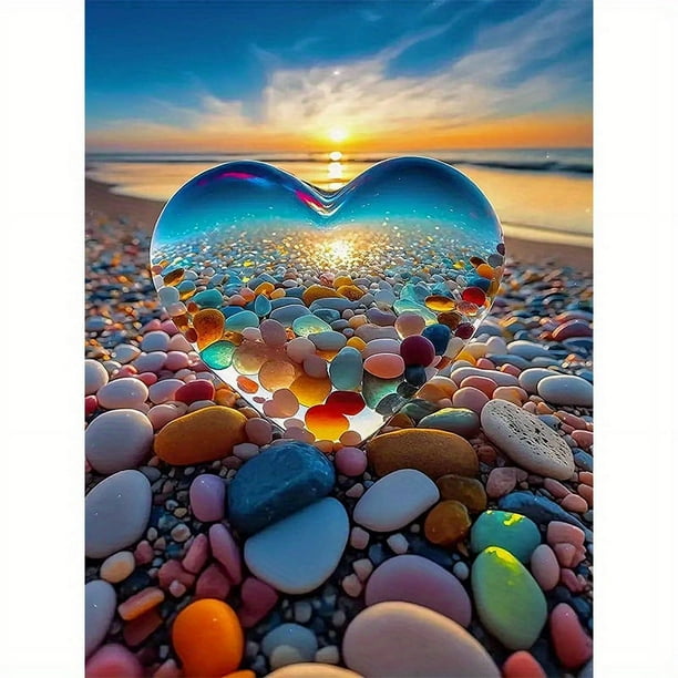 1pc 11.8x15.8in/29.97x40.13cm Love Stone 5D Diamond Painting , DIY Diamond Painting Kit Diamond Painting Picture DIY Cross Stitch Painting Kit For Home, Wall And Entryway Decoration Without Frame