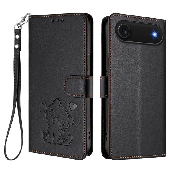 Carcasa Billetera de Cuero Sintético para iPhone Air, Negro