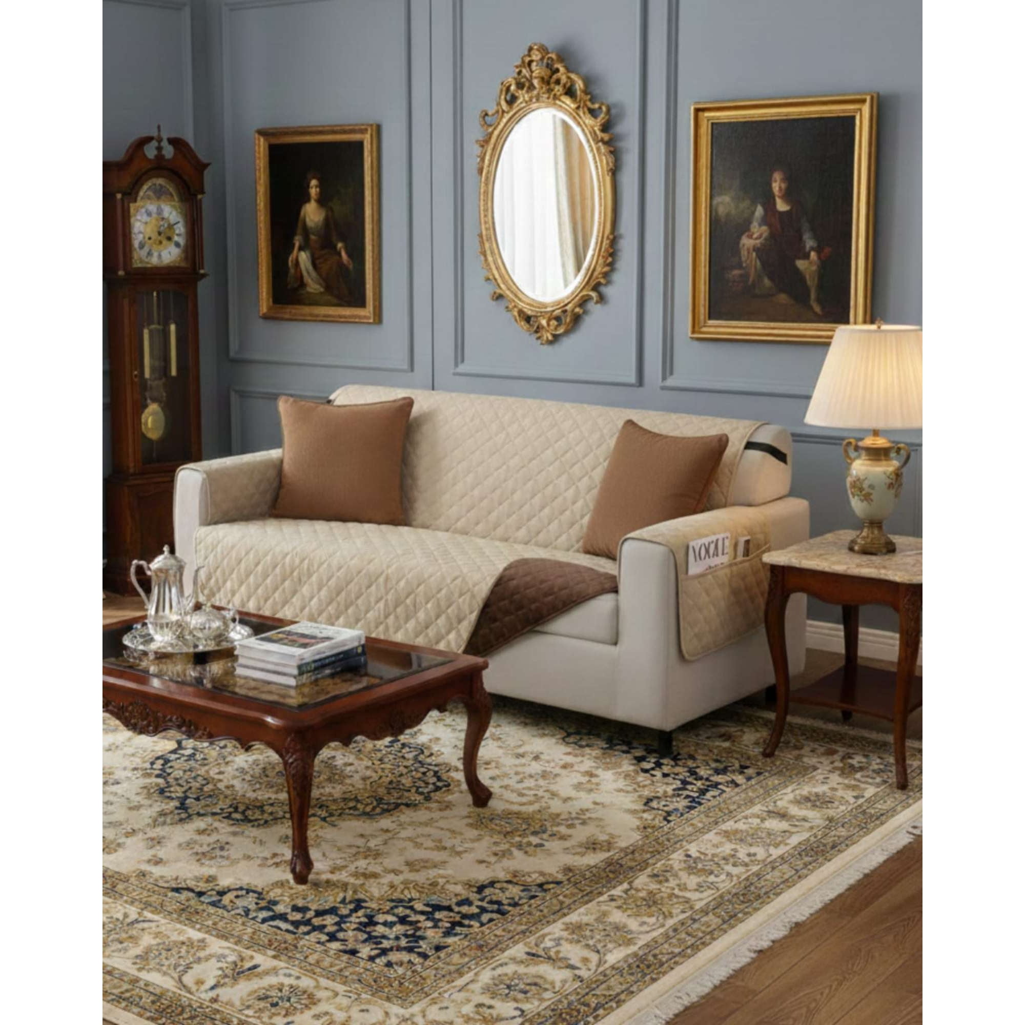 Todo Para El Hogar - Cubre Sillon Reversibles Con Bolsas 3 Cuerpos