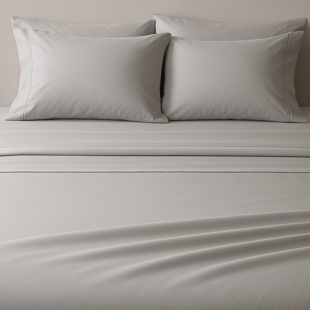 Le Nuit - Sábanas King Algodón Egipcio 300 Hilos Gris